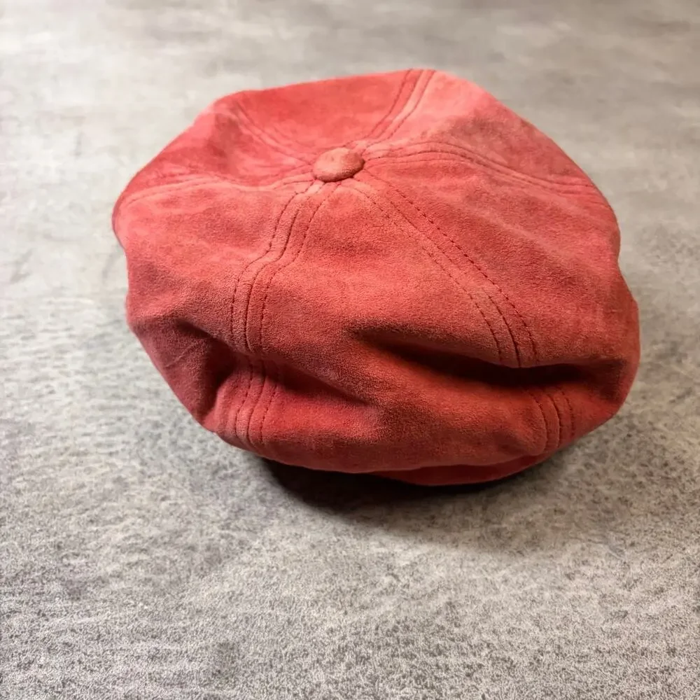 Salmon Suede Vintage Newsboy Cap